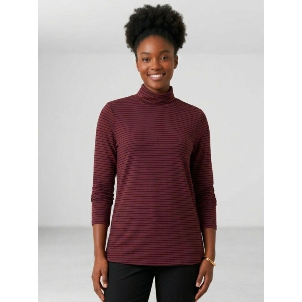 J.Jill Women's Striped Turtleneck Top - Size M